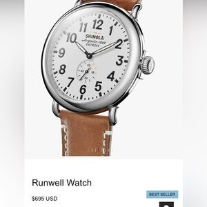 Shinola Silver and Brown Watch ( President Choice)